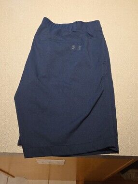 Under Armour Men's Navy Flat-Front Performance Shorts